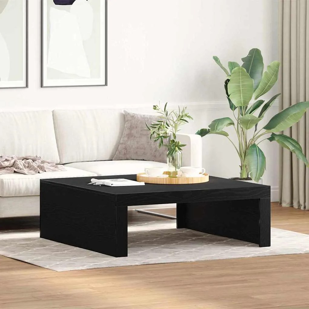 Mesa de Café de Carvalho Preto - 100 x 100 x 35 cm, feita de madeira d