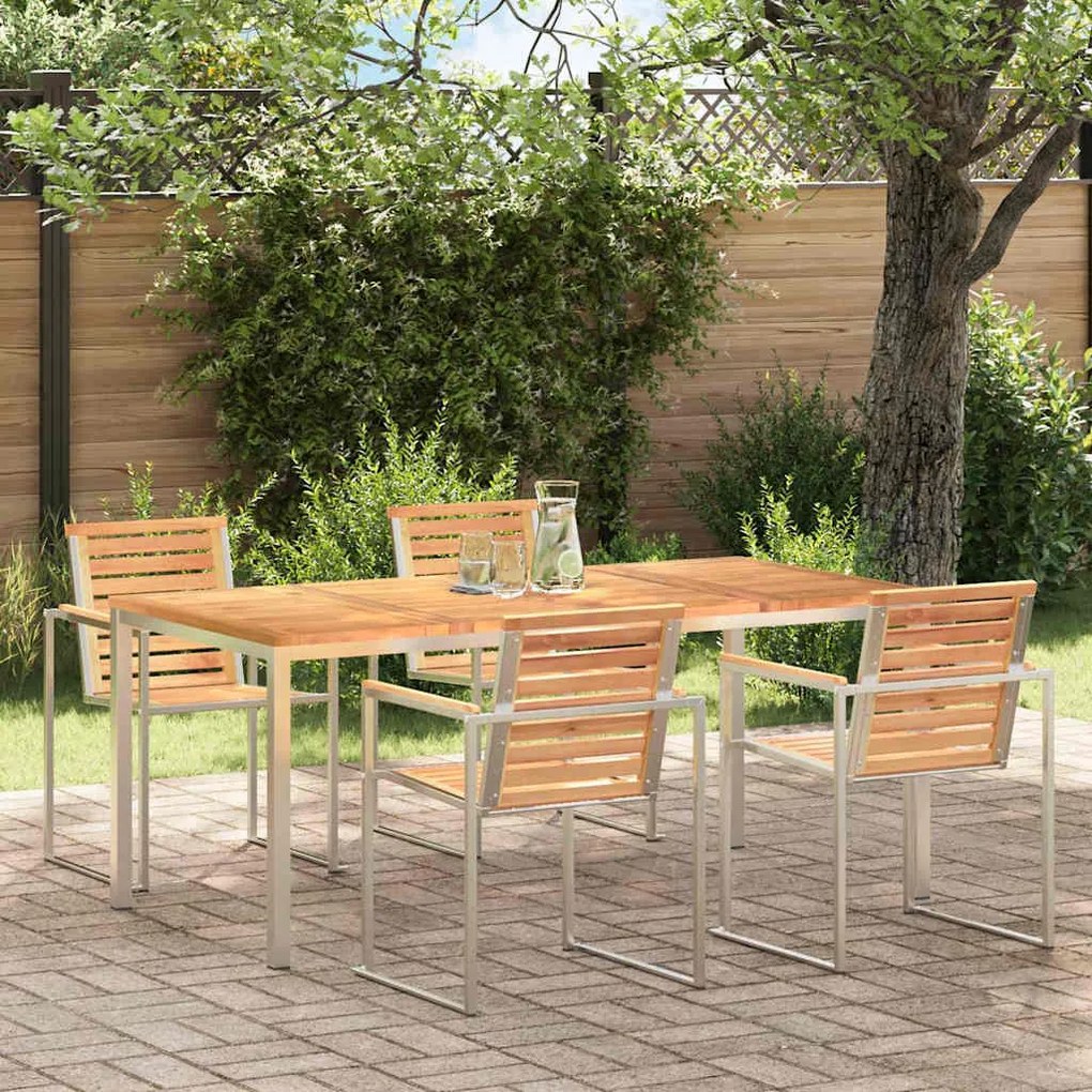 vidaXL MesaDeJantar Castanho 180 x 90 x 75 cm Madeira de Teca Sólida