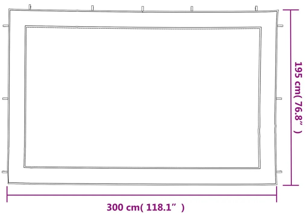 Parede lateral p/ tenda de festas malha branco e preto