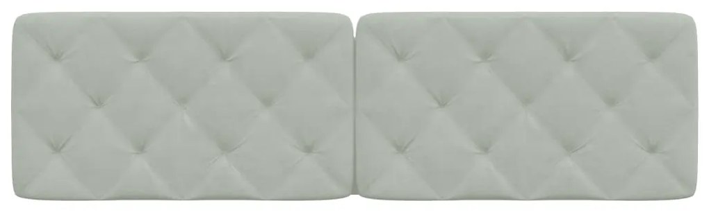 Almofadão de cabeceira 180 cm veludo cinzento-claro