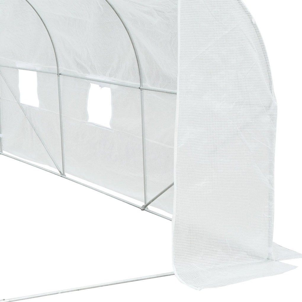 Estufa Tipo Túnel 350x300x200 cm com Porta Enrolável 6 Janelas Estufa