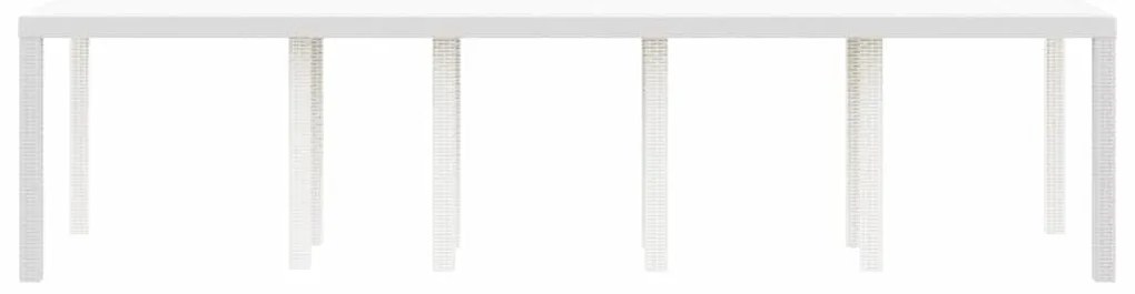 Mesa de Jardim Branca 300x100x73 cm Poly Rattan
