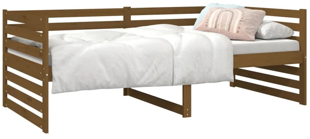 Sofá-cama 90x190 cm madeira de pinho maciça castanho mel