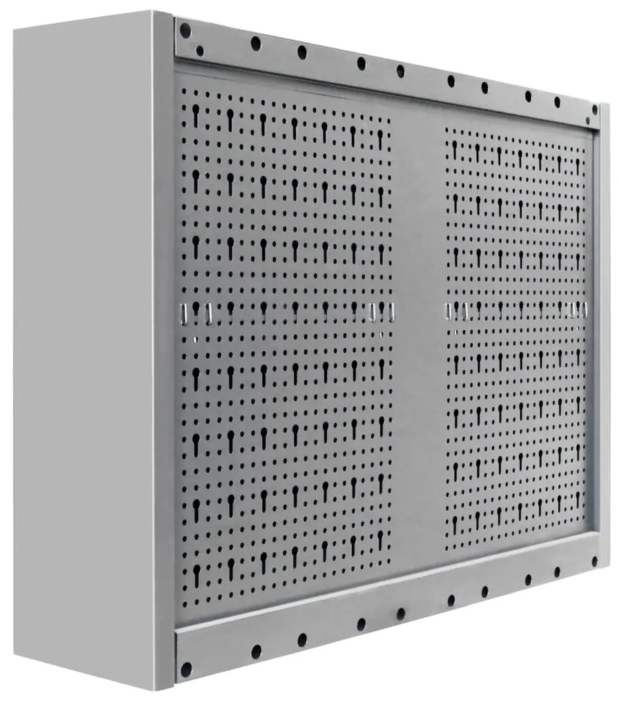 Armário ferramentas parede industrial metal cinzento e preto