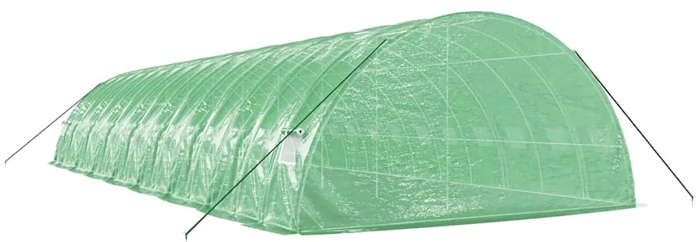 Estufa com estrutura de aço 96 m² 16x6x2,85 m verde