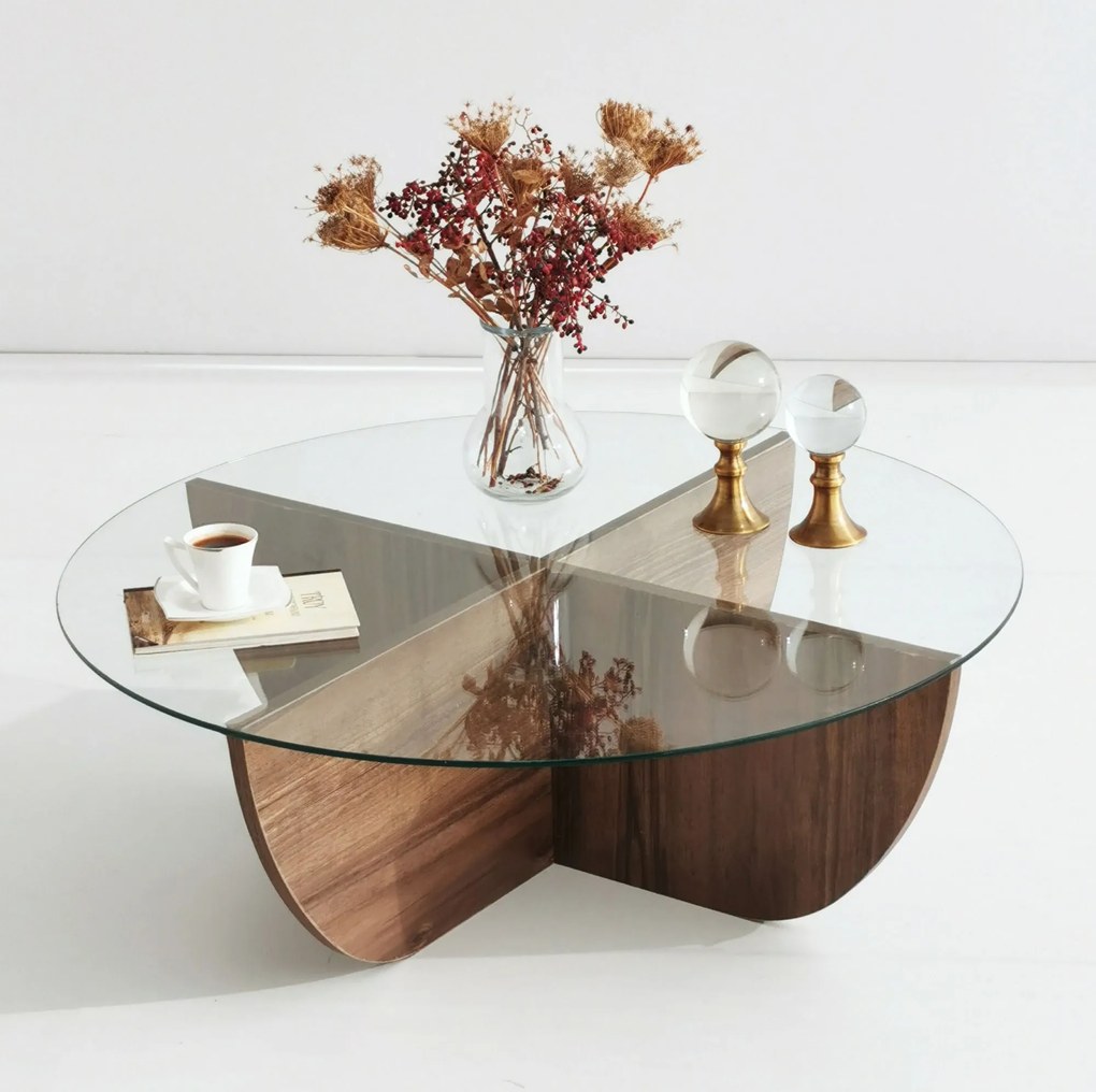 Mesa de Centro Lily – Nogueira – 90x30x90 cm