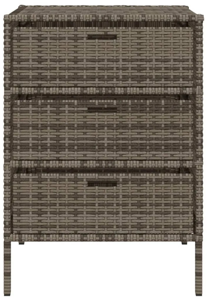 Armário de arrumação para jardim 55x59x80 cm vime PE cinzento