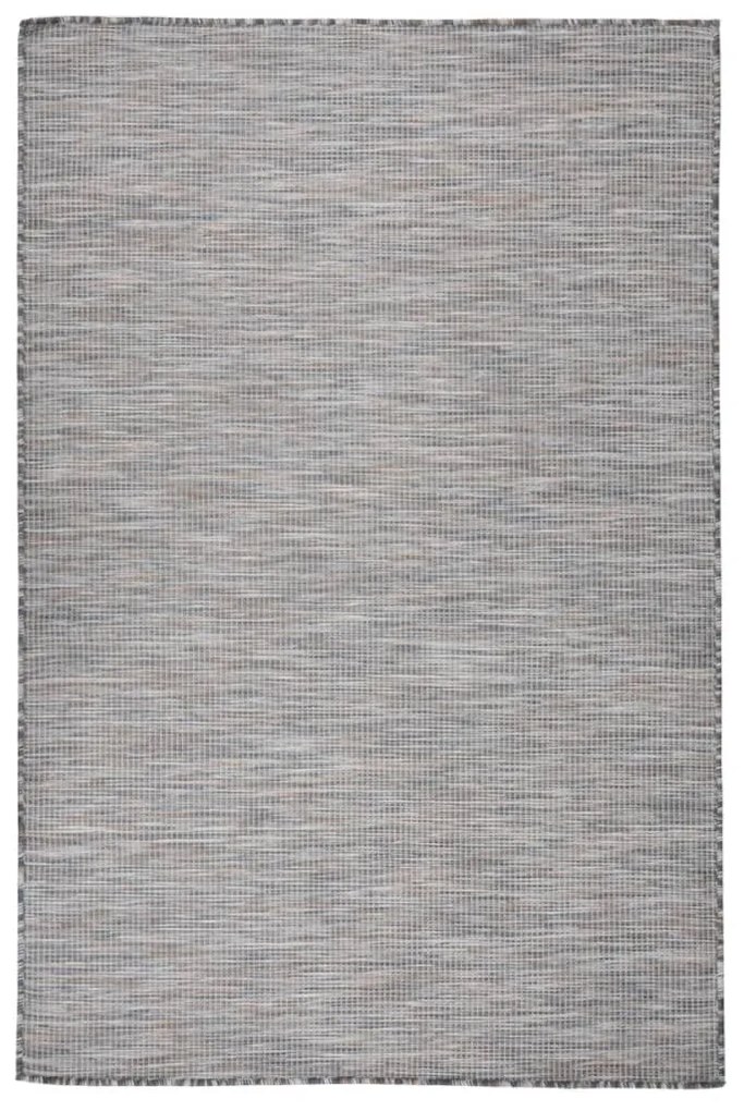 vidaXL Tapete de tecido plano p/ exterior 120x170 cm castanho e azul