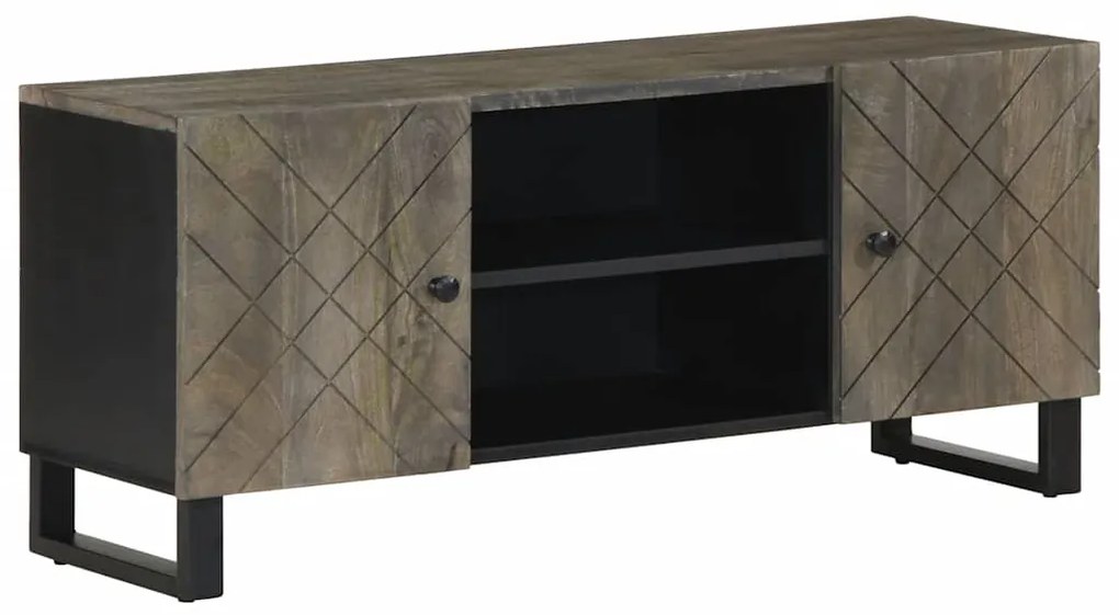 Móvel de TV 105x33x46 cm madeira de mangueira maciça preto