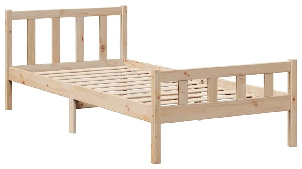 Cama com estante sem colchão 90x190 cm pinho maciço