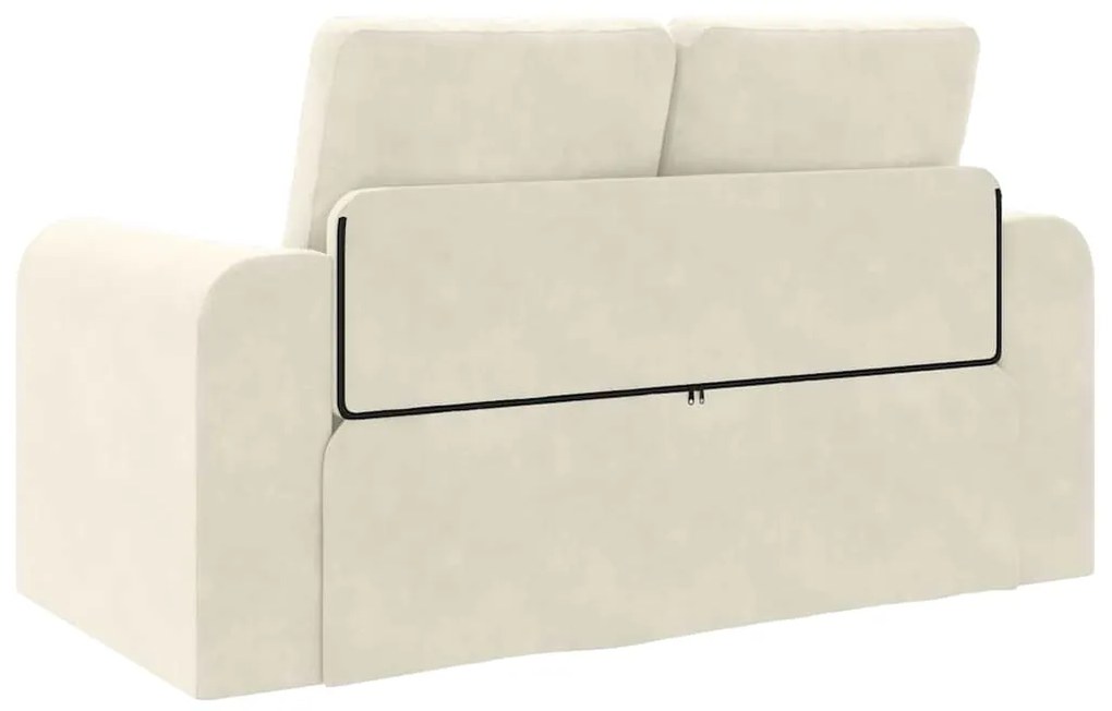 Sofá-Cama 2 em 1 Creme 148x71x83 cm Veludo