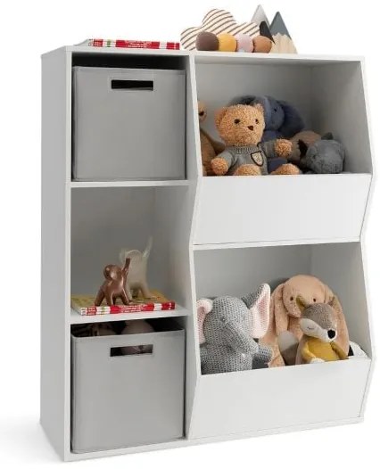 Mesa de cabeceira de tecido de 3 níveis com estrutura de metal resistente - preta