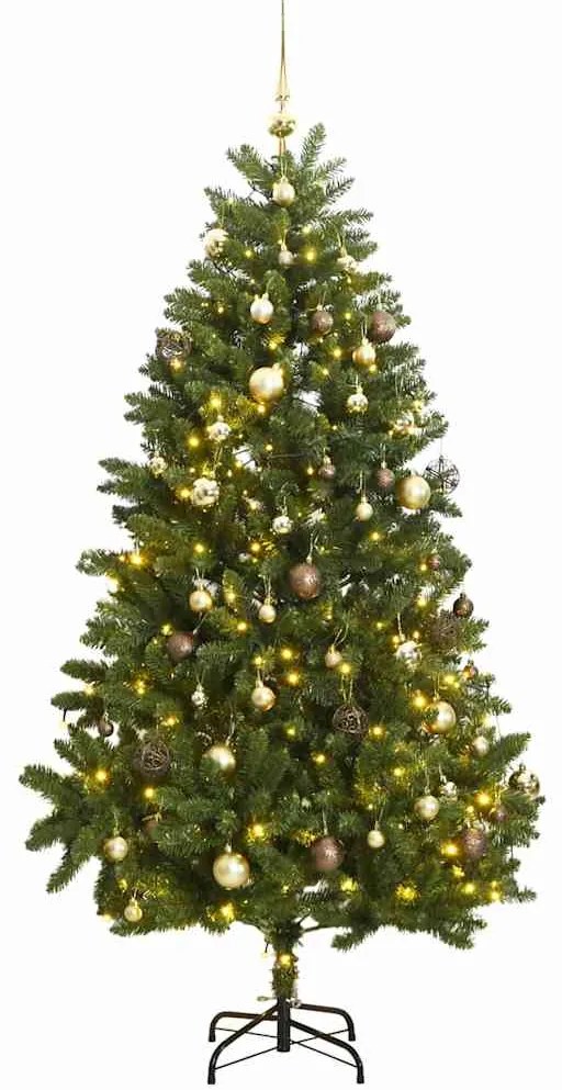 vidaXL Árvore Natal artificial articulada c/ 300 luzes LED+bolas 300cm