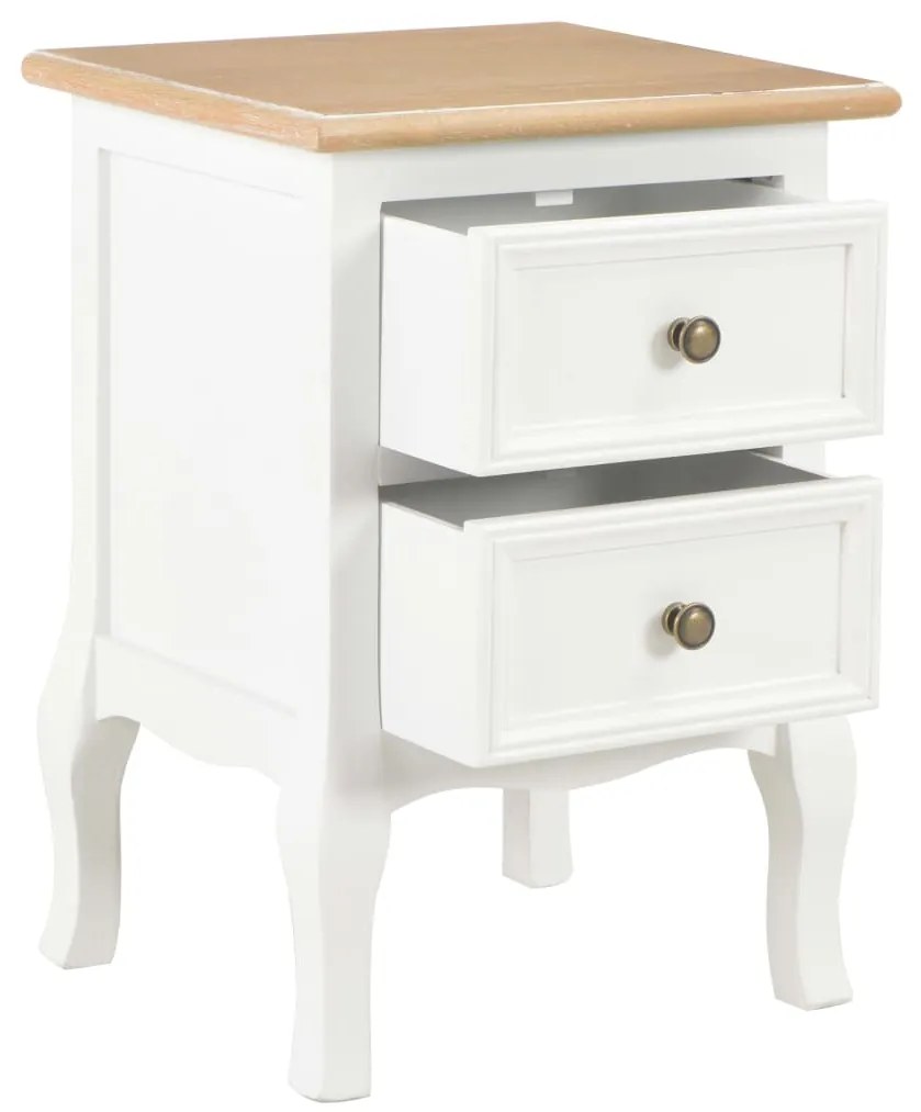 Mesa-de-cabeceira 2 pcs 35x30x49 cm MDF branco