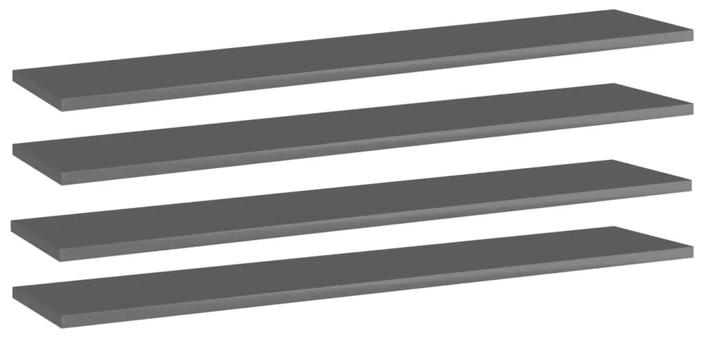 vidaXL Prateleiras estante 4pcs 100x20x1,5cm contrap. cinza brilhante