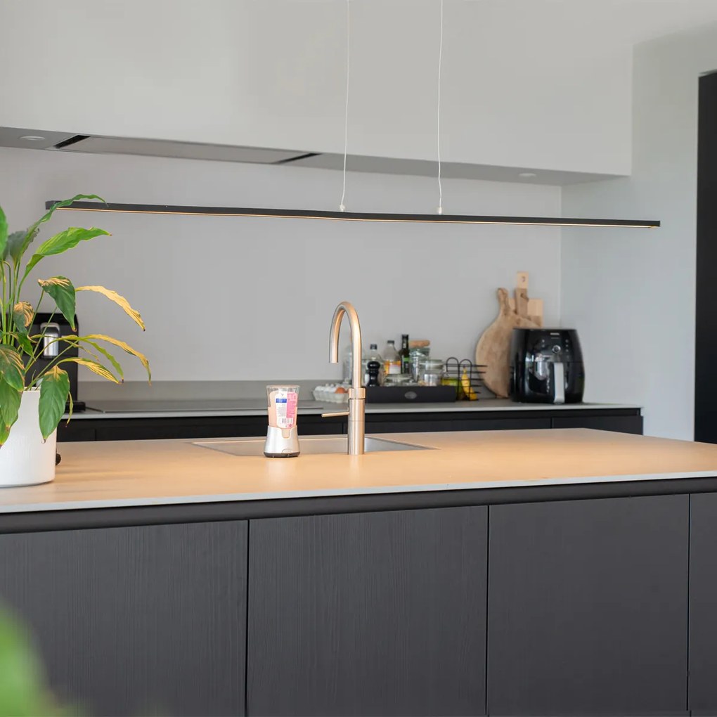 Candeeiro de suspensão moderno preto 150 cm com LED - Banda