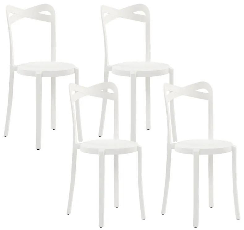 Conjunto de 4 cadeiras de plástico brancas CAMOGLI Beliani