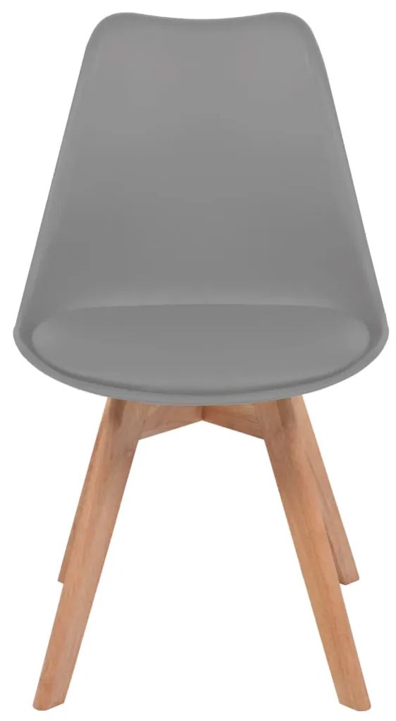 Cadeiras de jantar 6 pcs plástico cinzento