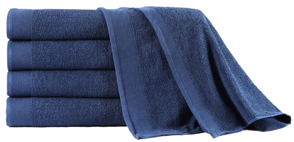 vidaXL Conj. toalhas banho 5 pcs algodão 450 g 100x150 cm azul-marinho