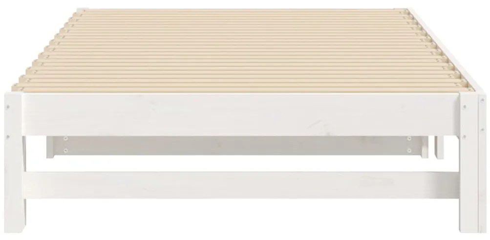 Sofá-cama de puxar 2x(80x200) cm pinho maciço branco