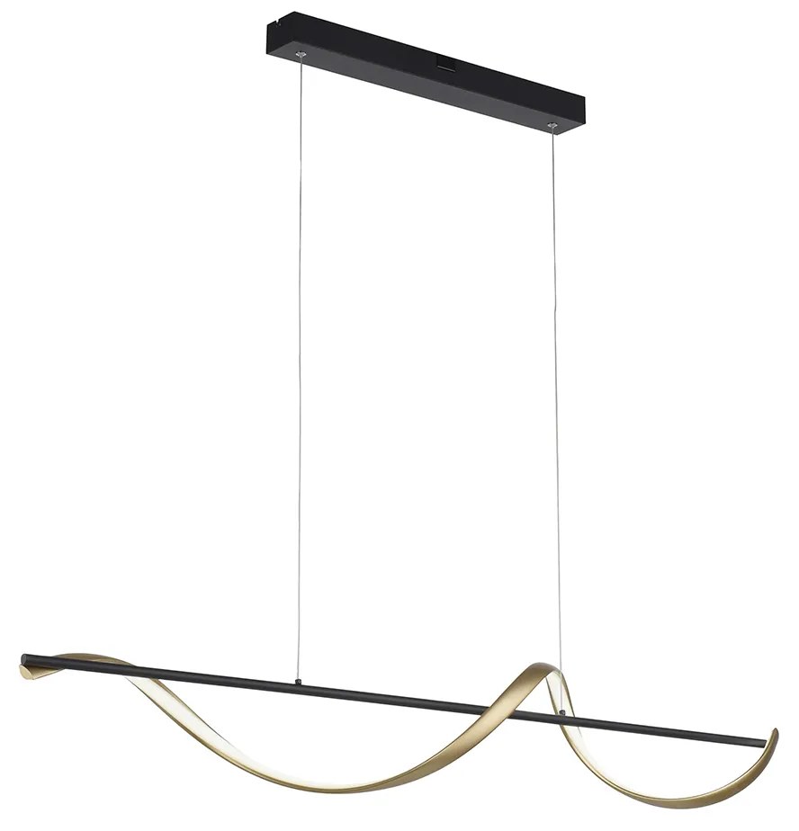 Candeeiro de suspensão inteligente cinzento escuro com dourado incl. LED regulável em Kelvin - Marianne Moderno