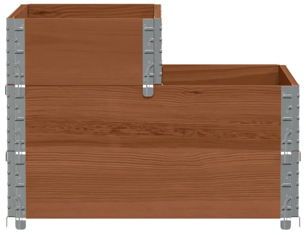 Canteiro elevado de 3 níveis 120x80 cm pinho maciço castanho