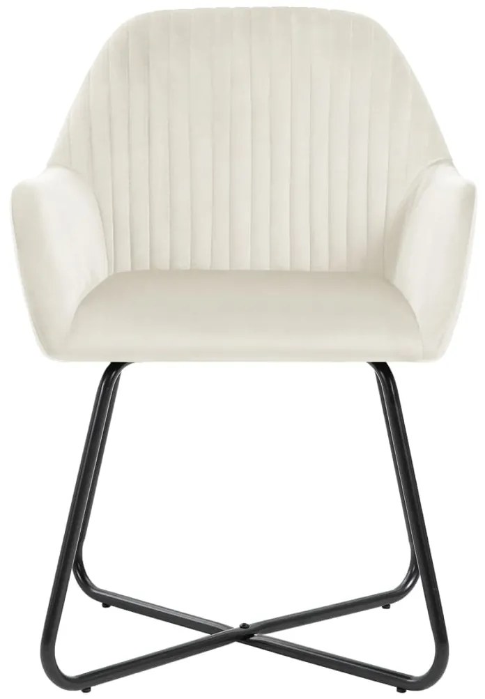 Cadeiras de jantar 2 pcs veludo cor creme