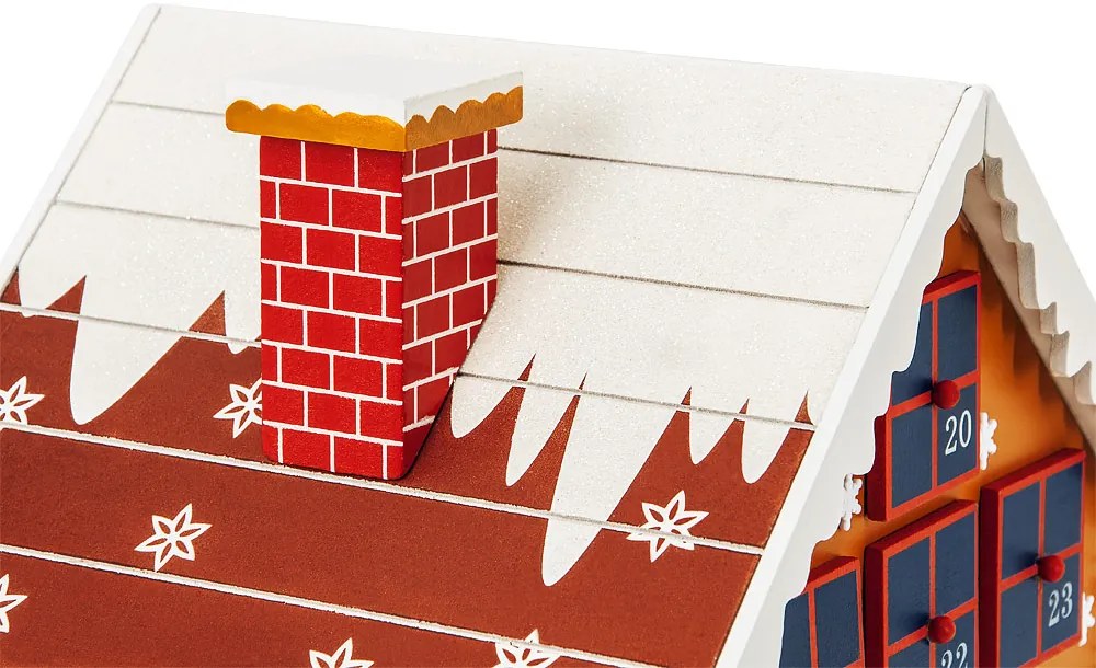 Calendário do Advento Casinha de Inverno em MDF 29 x 21 x 32 cm Multicolorido