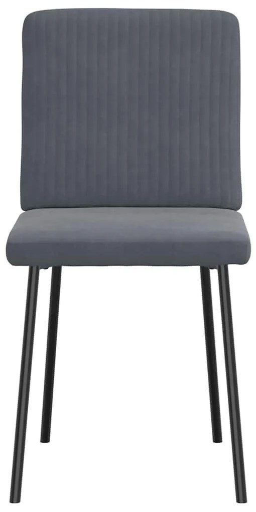 Cadeiras de jantar 2 pcs veludo cinzento-escuro