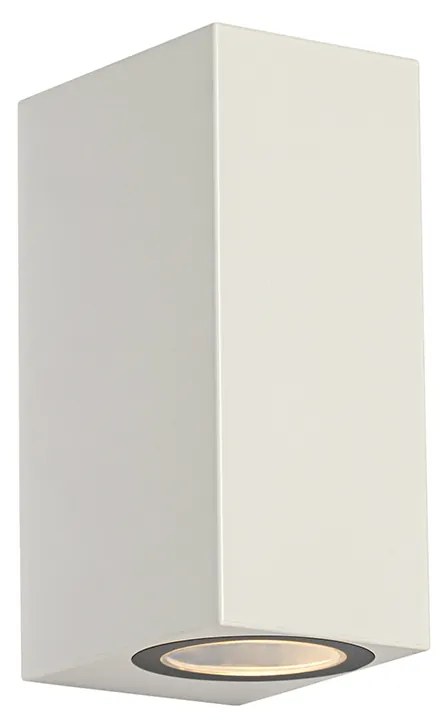 Candeeiro de parede exterior moderno branco em plástico 2-luzes - Baleno Moderno
