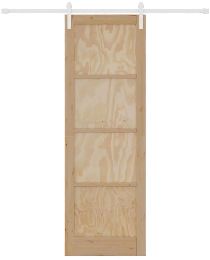 Porta Deslizante vidaXL com Conjunto de Ferragens 78x232 cm Madeira Ma