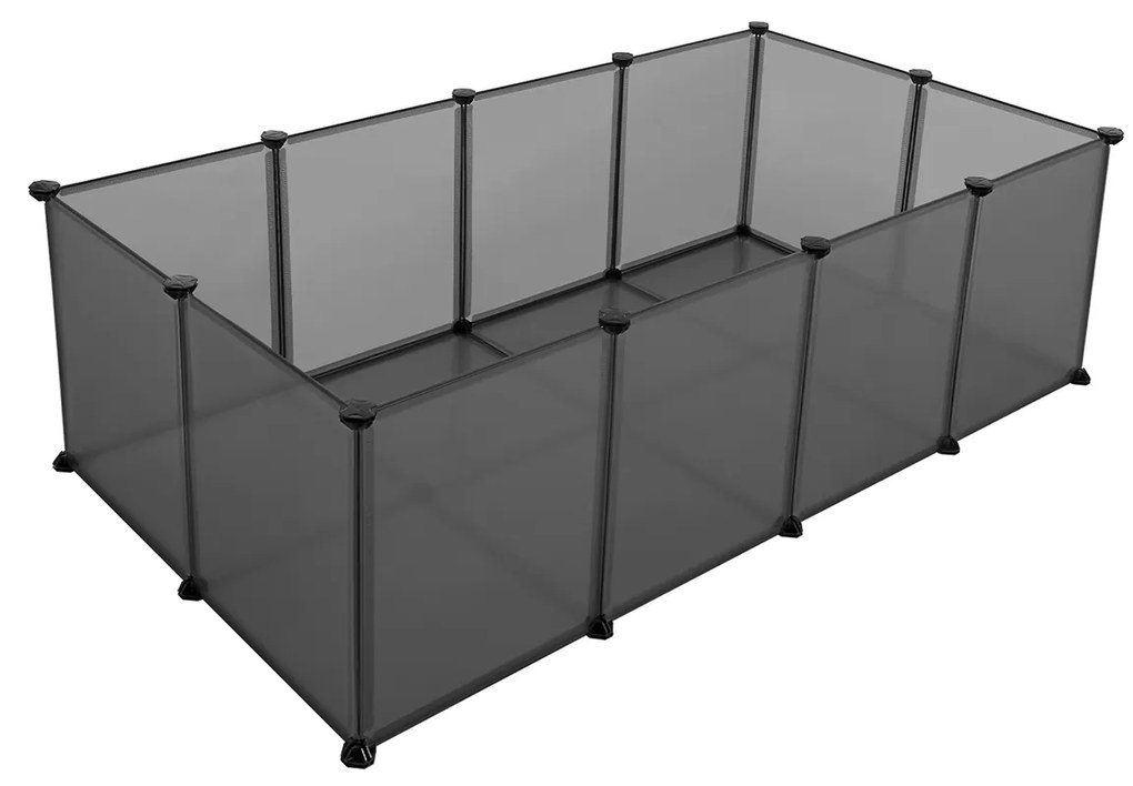 Recinto de animais de estimação transparente para roedores | SONGMICS | 143 x 73 x 46 cm | cinza | LPC002G01.