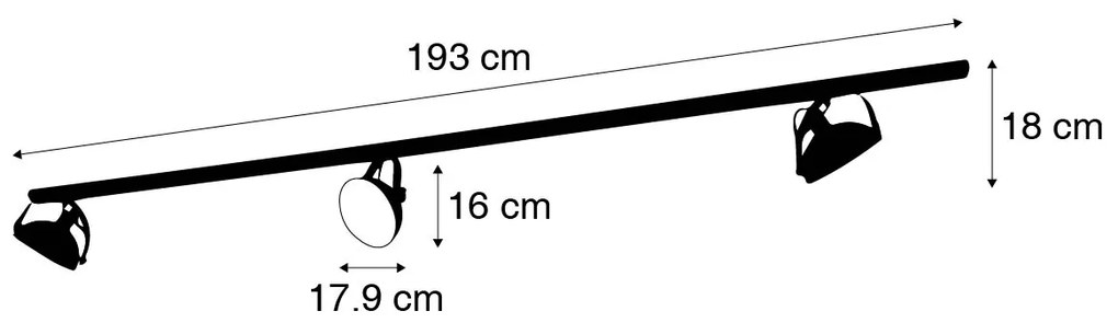 Sistema de Trilho Monofásico com 3 Focos Brancos Ajustáveis - Magnax