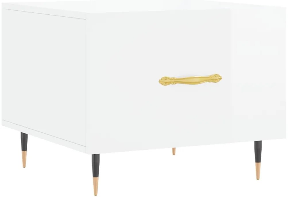 Mesas de centro 2 pcs 50x50x40 cm branco brilhante