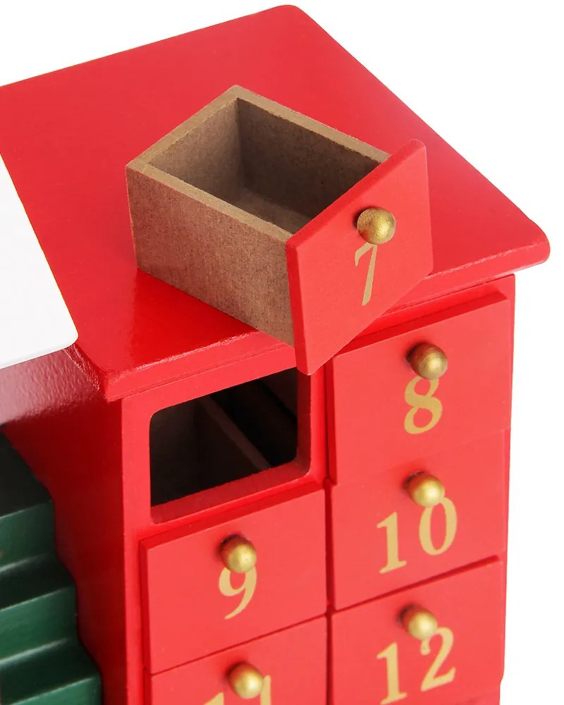 Calendário do Advento Locomotiva 42 x 23 x 11 cm Multicolorido