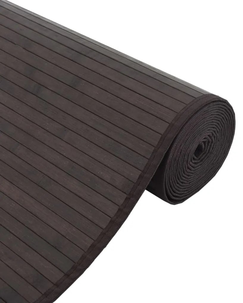 Tapete retangular 70x300 cm bambu castanho-escuro