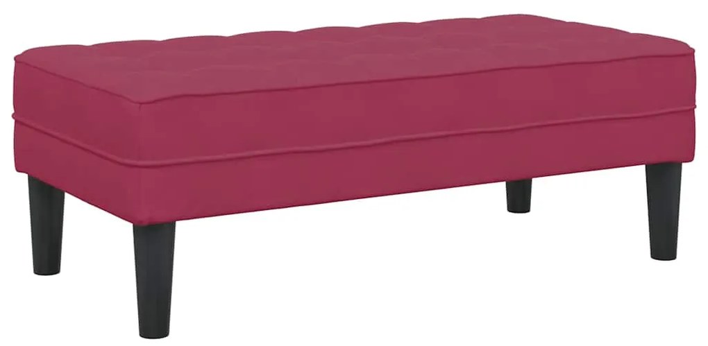 Banco Vermelho Vinho 113x57x39 cm Veludo