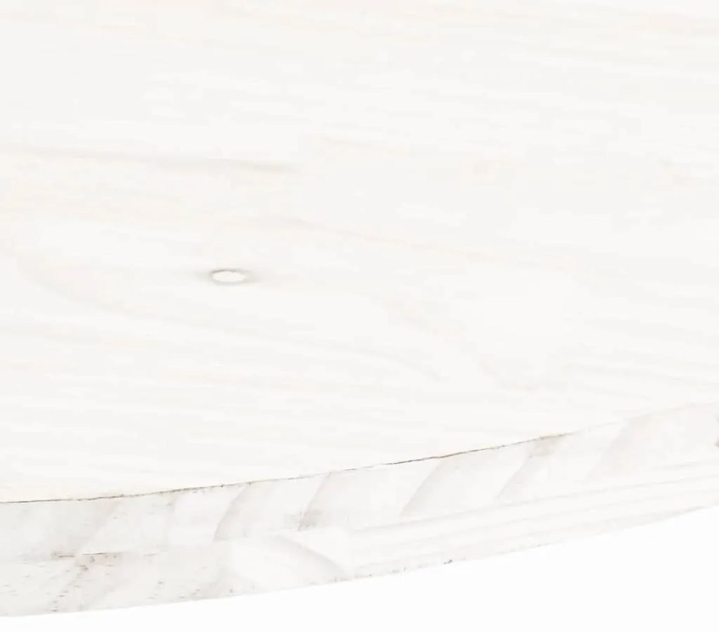 Tampo de mesa oval 60x30x2,5 cm madeira de pinho maciça branco