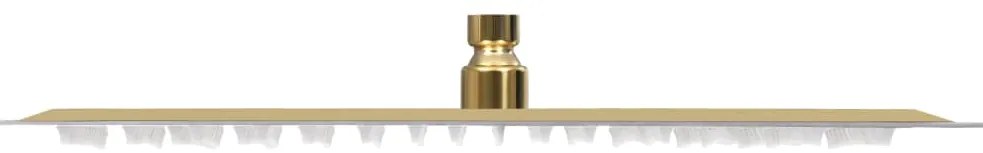 Cabeça de chuveiro retangular 40x30 cm aço inoxidável dourado