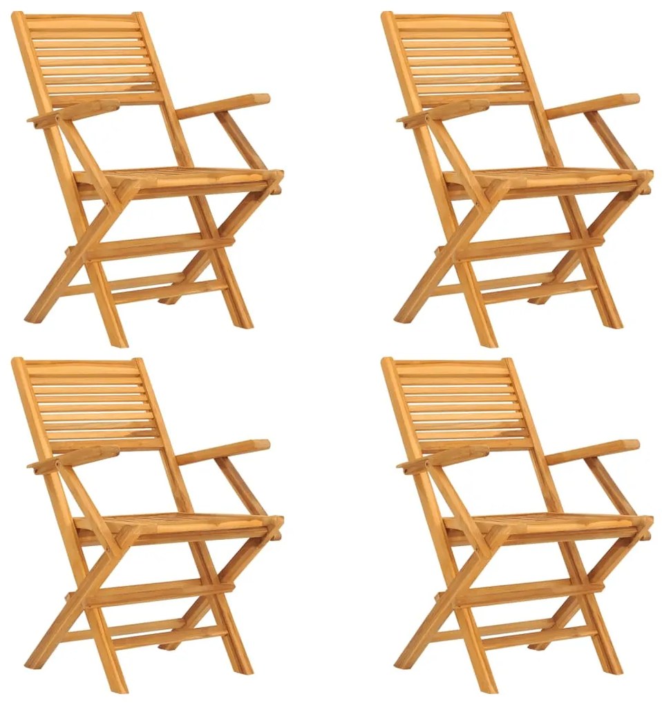 5 pcs conjunto de jantar p/ jardim madeira de teca maciça
