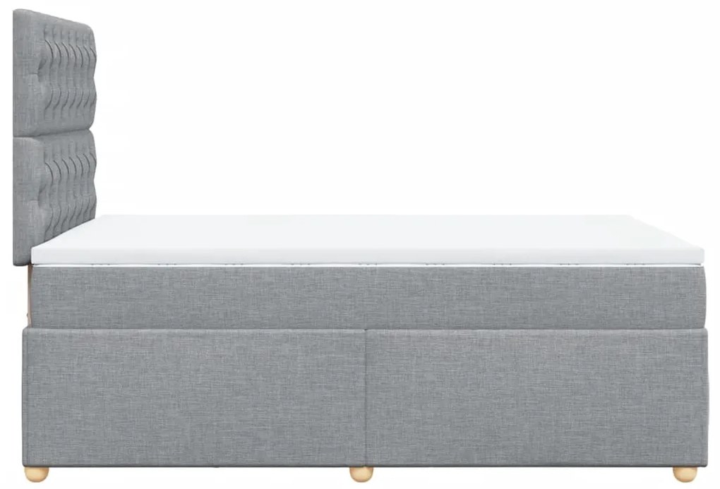 Cama com molas/colchão 120x200 cm tecido cinza-claro