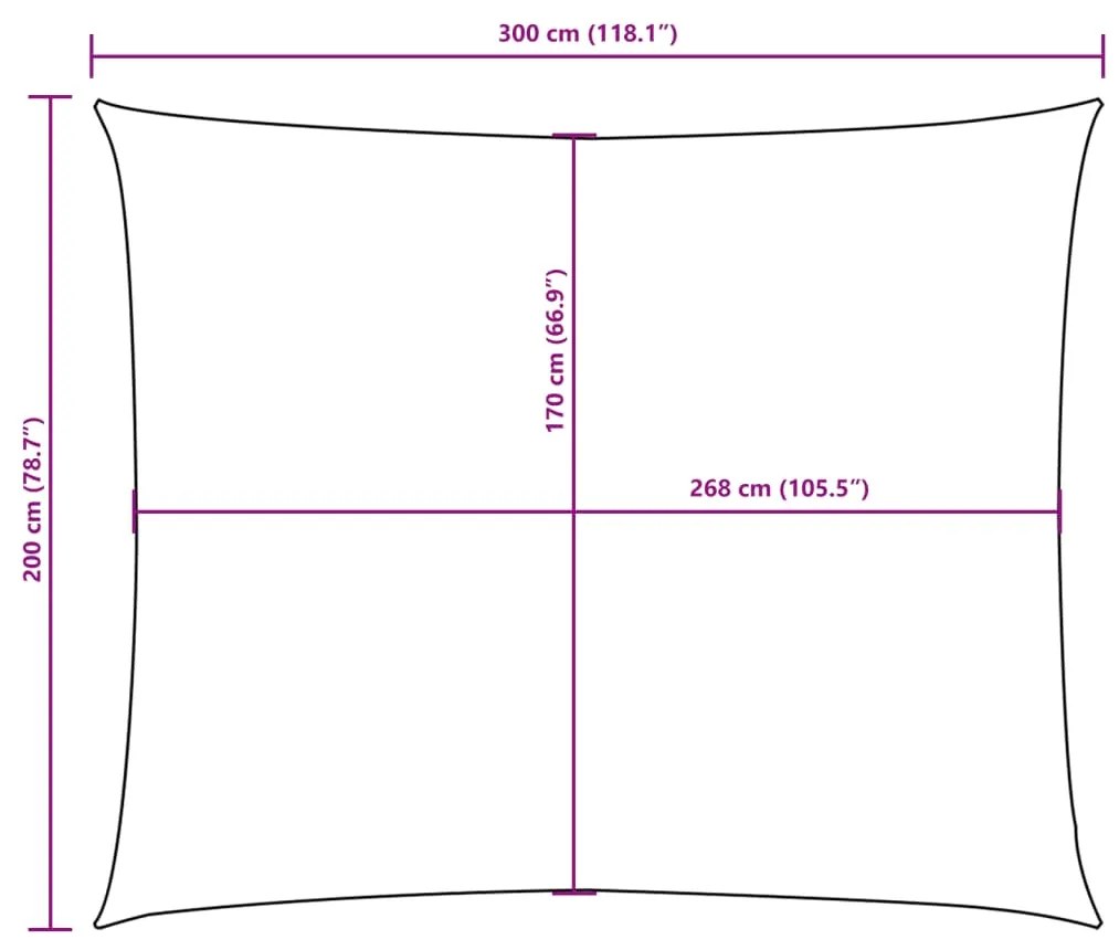 Para-sol estilo vela tecido oxford retangular 2x3 m antracite