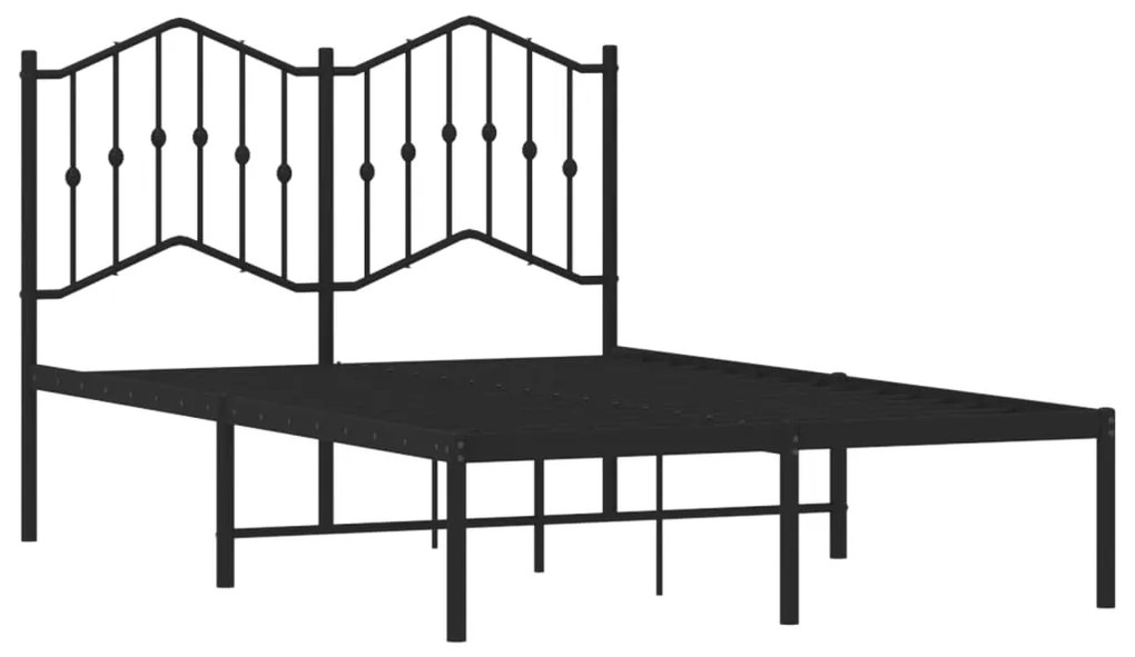 Estrutura de cama com cabeceira 120x200 cm metal preto