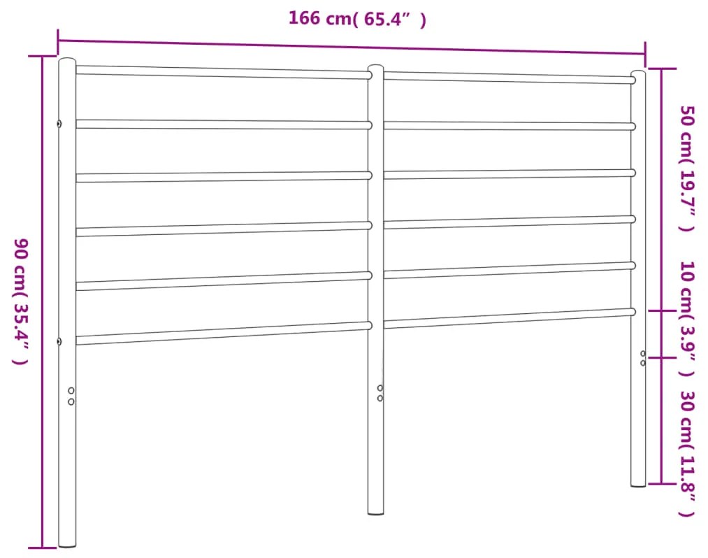 Cabeceira de cama 160 cm metal branco