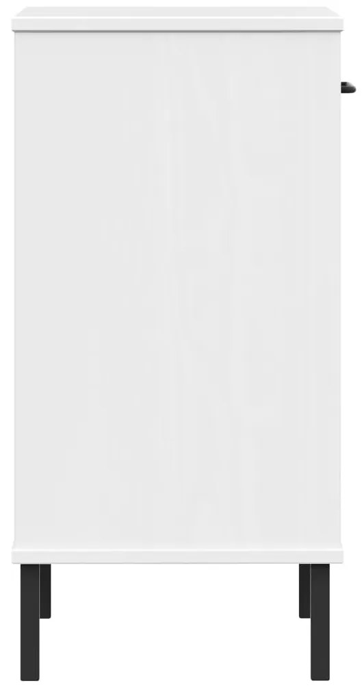 Móvel consola c/ pernas de metal pinho maciço OSLO branco