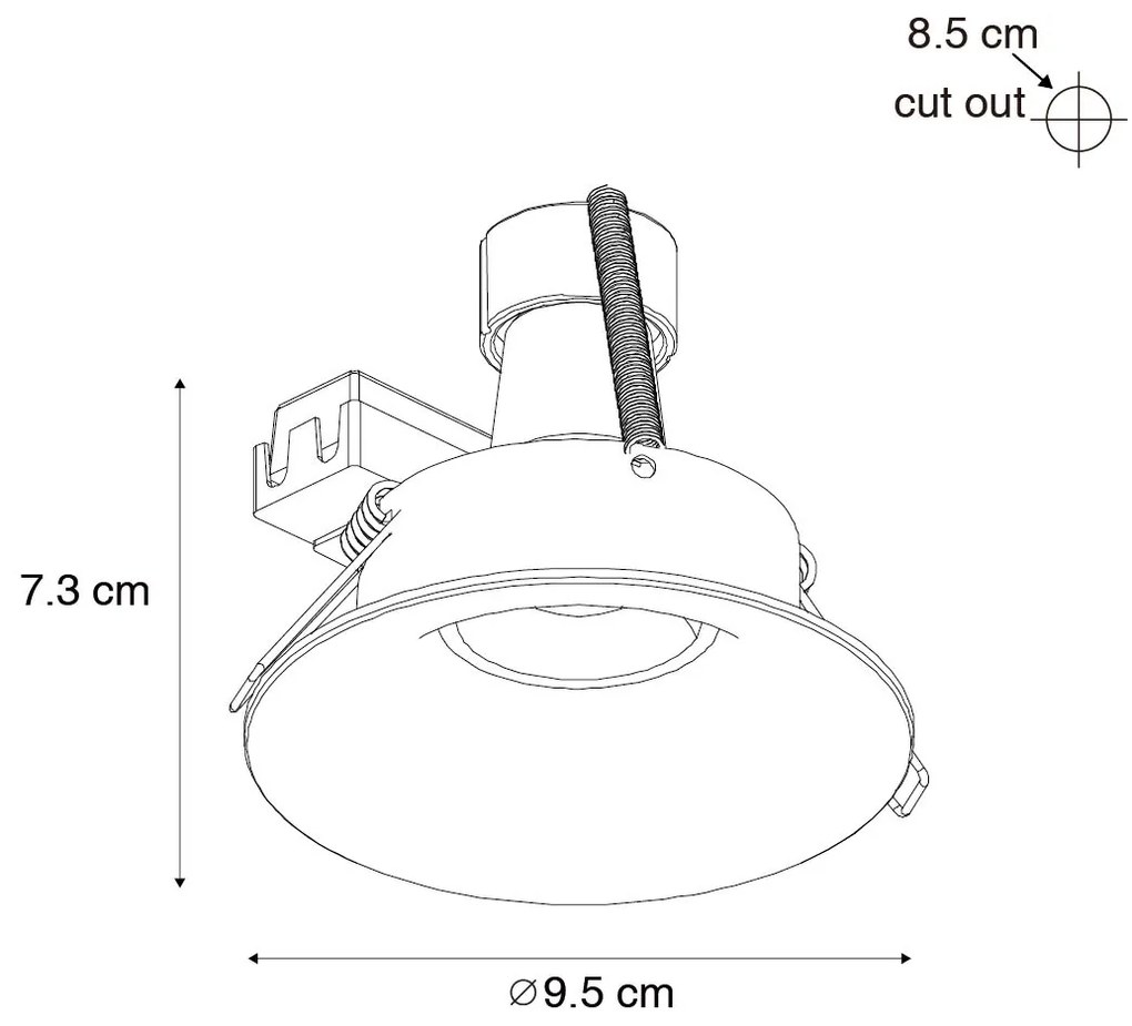 Foco embutido inteligente preto Incl. Wifi GU10 50mm - Gijs