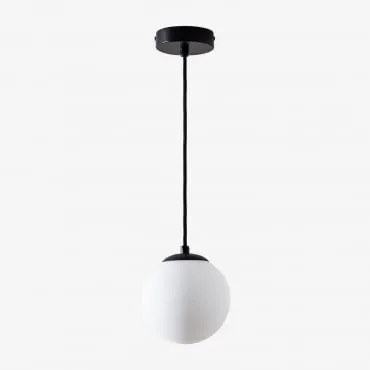 Luminária De Teto Ø12 Cm Em Ferro Com Bola De Vidro Uvol Preto - Sklum