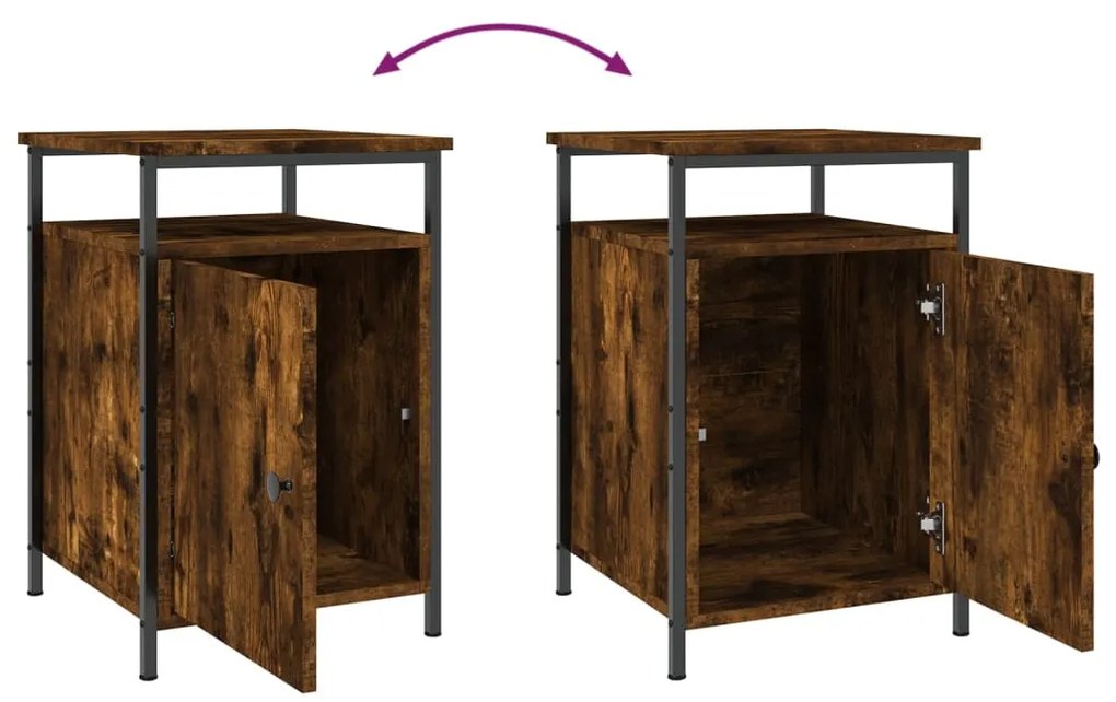 Mesas cabeceira 2pcs 40x42x60cm deriv. madeira carvalho fumado