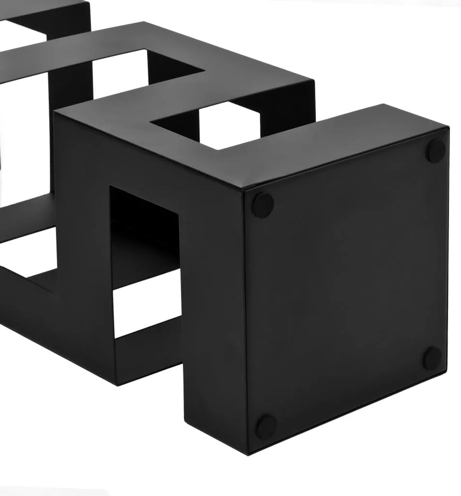 Suporte para guarda-chuvas estilo tetris em aço preto