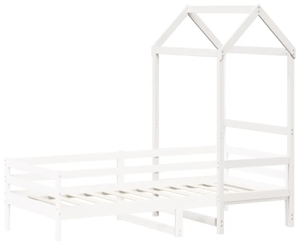 Telhado de cama infantil 98x70x176,5 cm pinho maciço branco